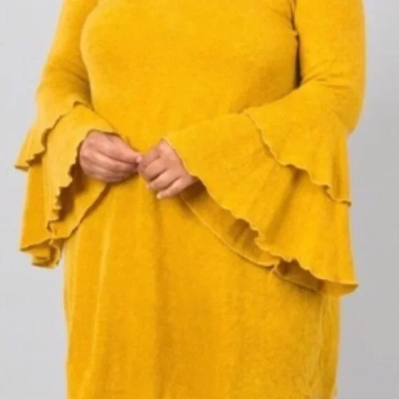 Burgundy Bell Sleeve Knee Length Dress Keyhole Sweater Dress 2xl 3xl - Picture 6 of 12